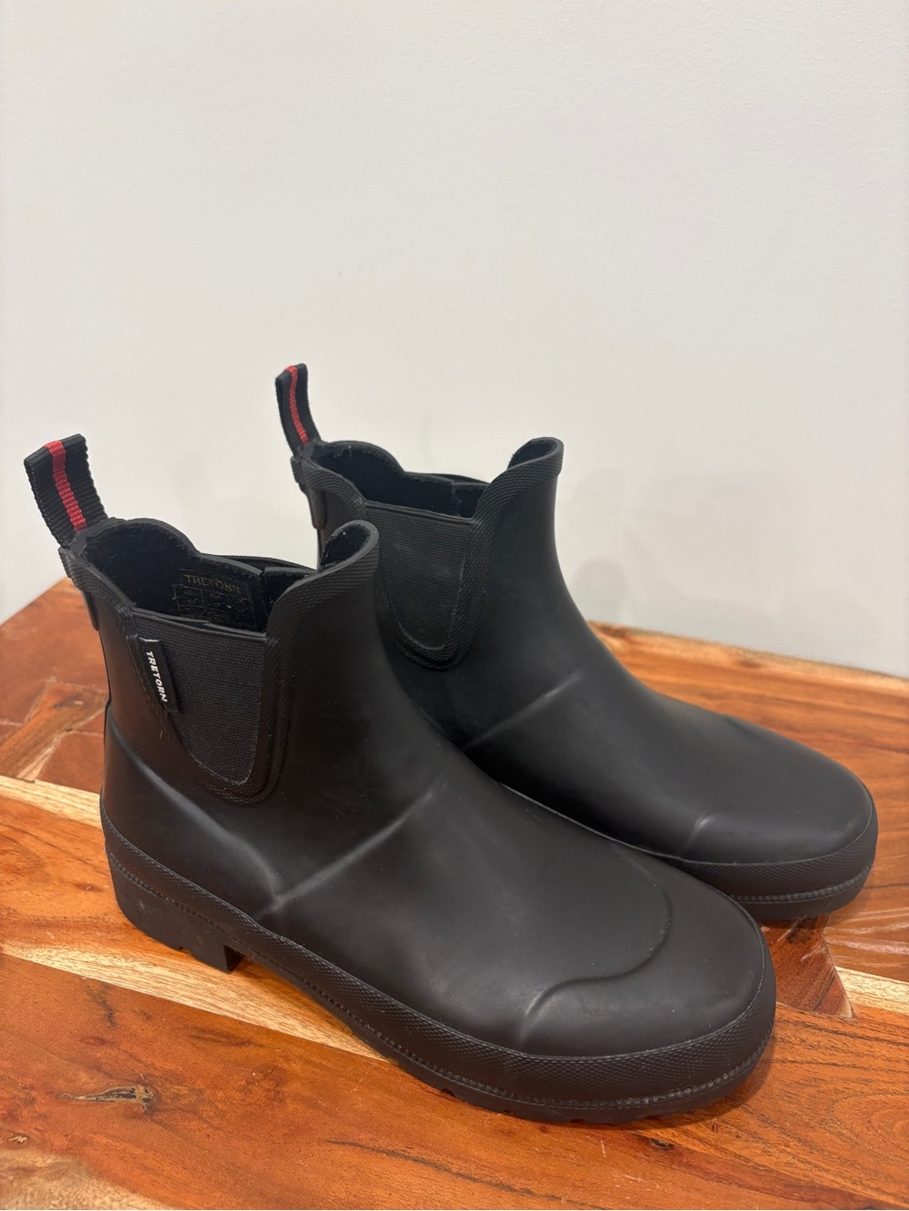 Treetorn Women’s Black Chelsea Rain Ankle Boots - Waterproof Slip-On size 6